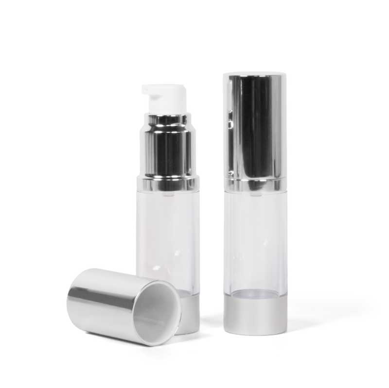 Airless lahvička, čirá, hliníkové víčko, 15 ml