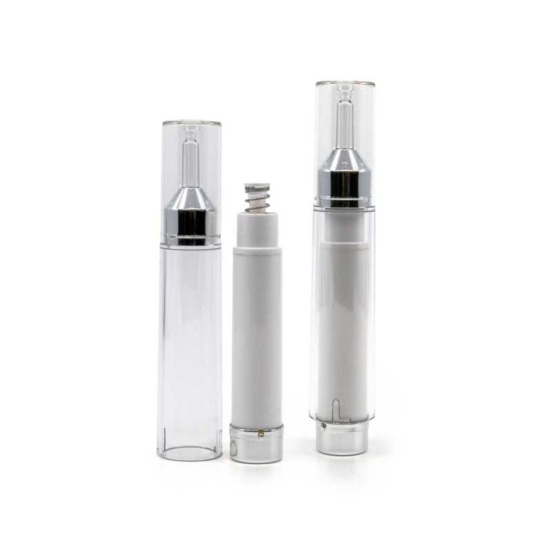 Bezvzduchová láhev na sérum je skvělým nástrojem pro uchovávání krémů, gelů a sér.
Ochrání váš konečný produkt před vzduchem a kontaminací