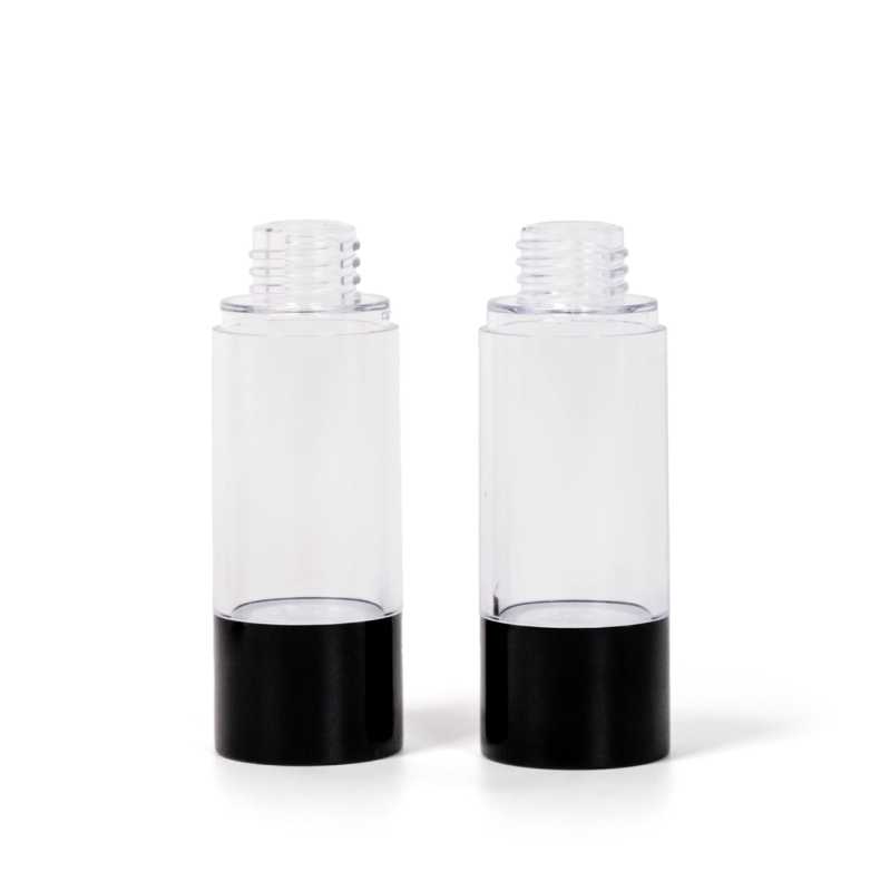 Airless láhev, průhledná s černým dnem, 30 ml