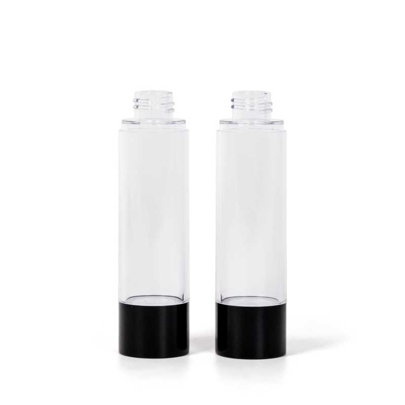 Airless láhev, průhledná s černým dnem, 50 ml