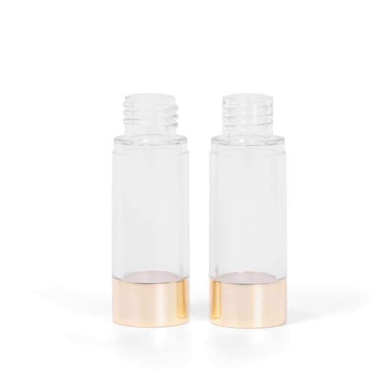 Airless láhev, průhledná se zlatým dnem, 15 ml