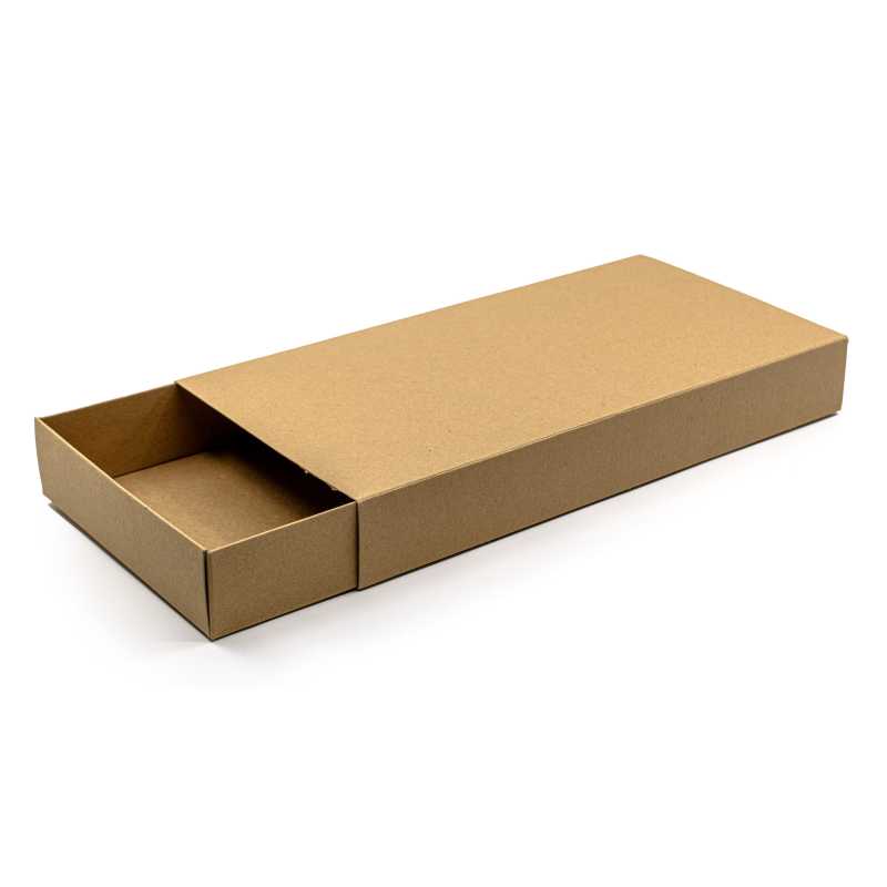 Papírová kraftová dárková krabička s výsuvným mechanismem, do které můžete hravě zabalit své výrobky.
Krabička má rozměry 150 x 300 mm a výš
