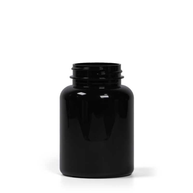 Plastová dóza na léky, čierna, 200 ml