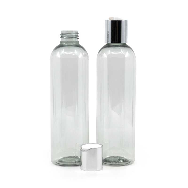 Průhledná plastová láhev , ideální pro uskladnění různých tekutin, olejů, pleťových krémů a podobně. Je polotvrdá, ale dá se zmáčknout. Vyro