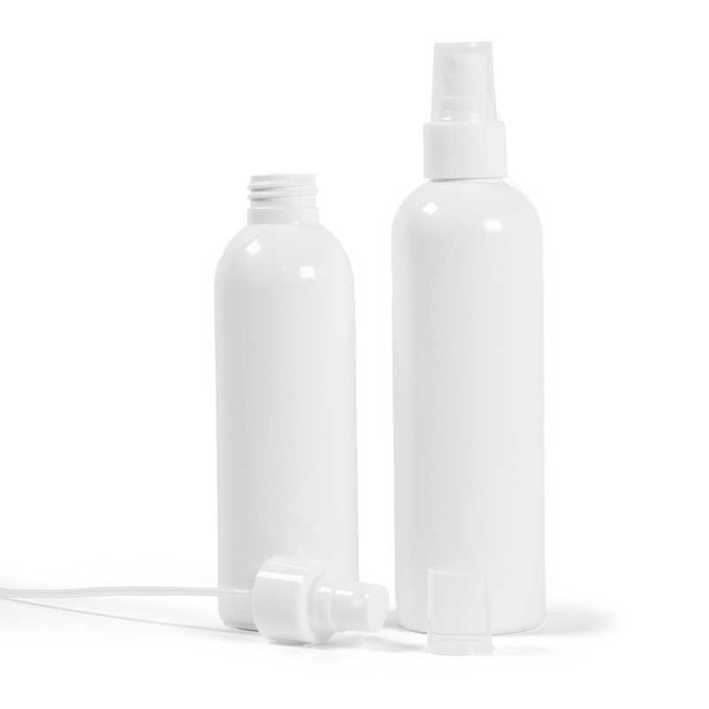 Plastová láhev, bílá, bílý rozprašovač, 250 ml
