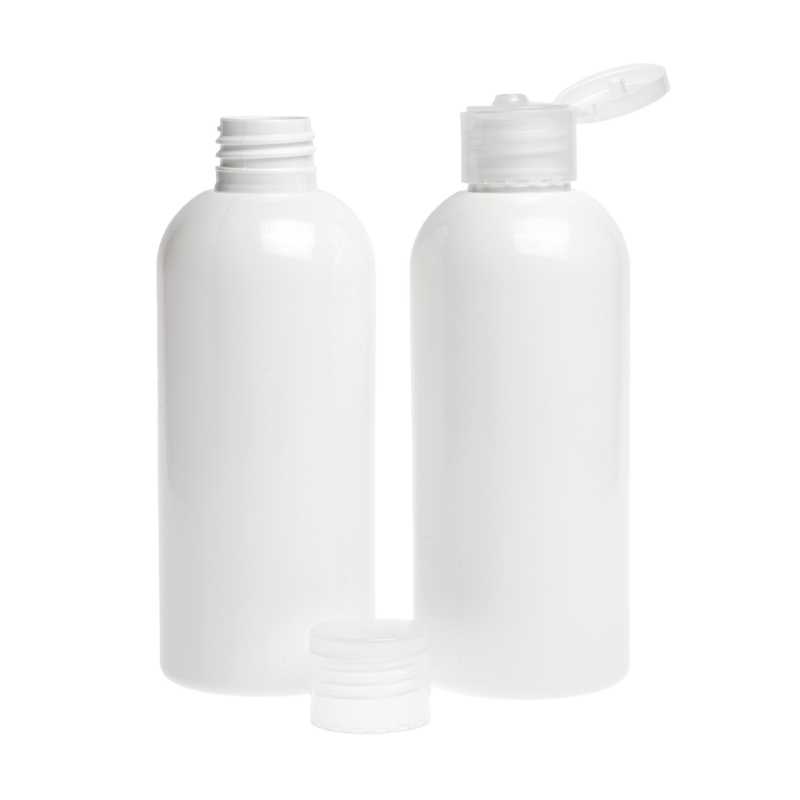 Plastová láhev, bílá, flip top průhledný, 300 ml