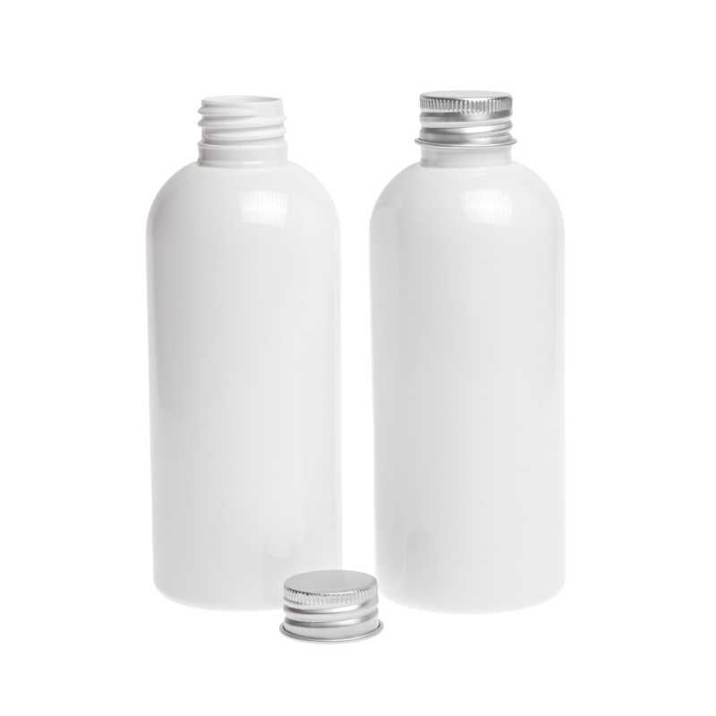 Plastová láhev, bílá, hliníkový víko, 300 ml