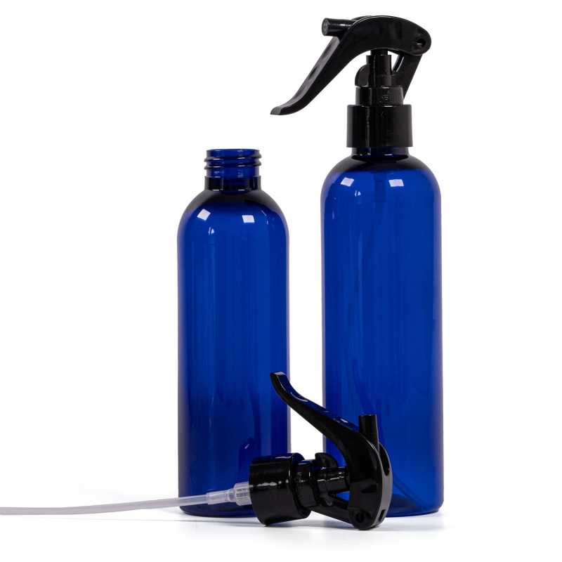 Plastová láhev, modrá, černý pákový sprej 200 ml