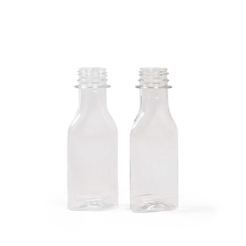 Plastová láhev, plochá, průhledná, 50 ml,