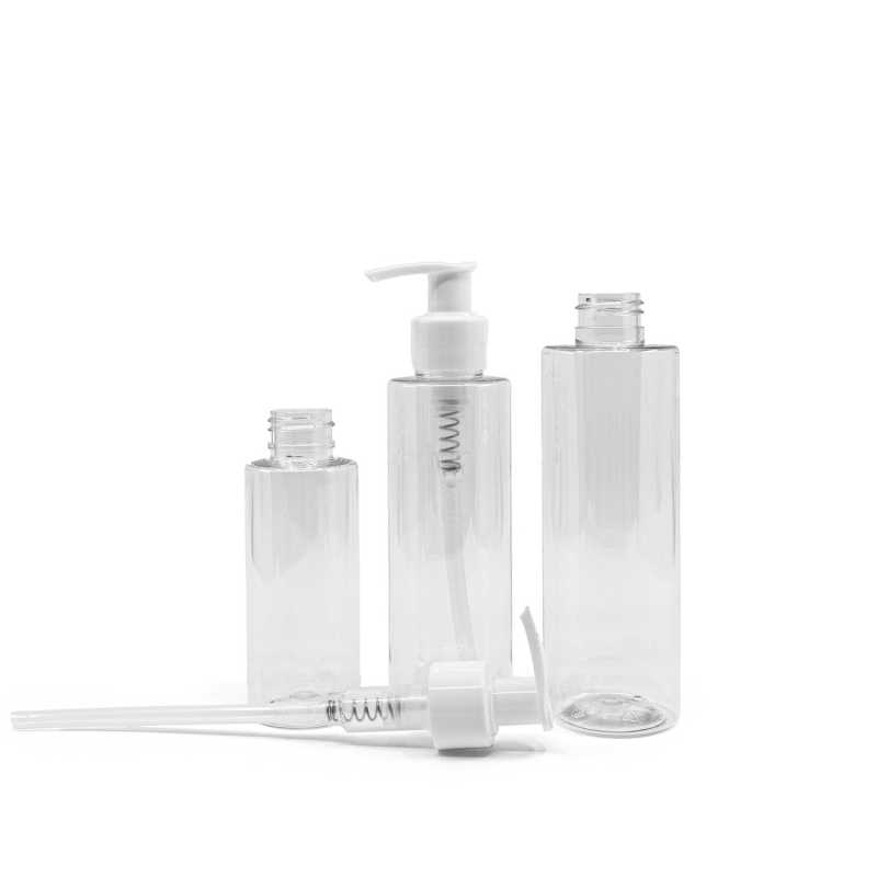 Plastová láhev, průhledná, bílá pumpička, 150 ml