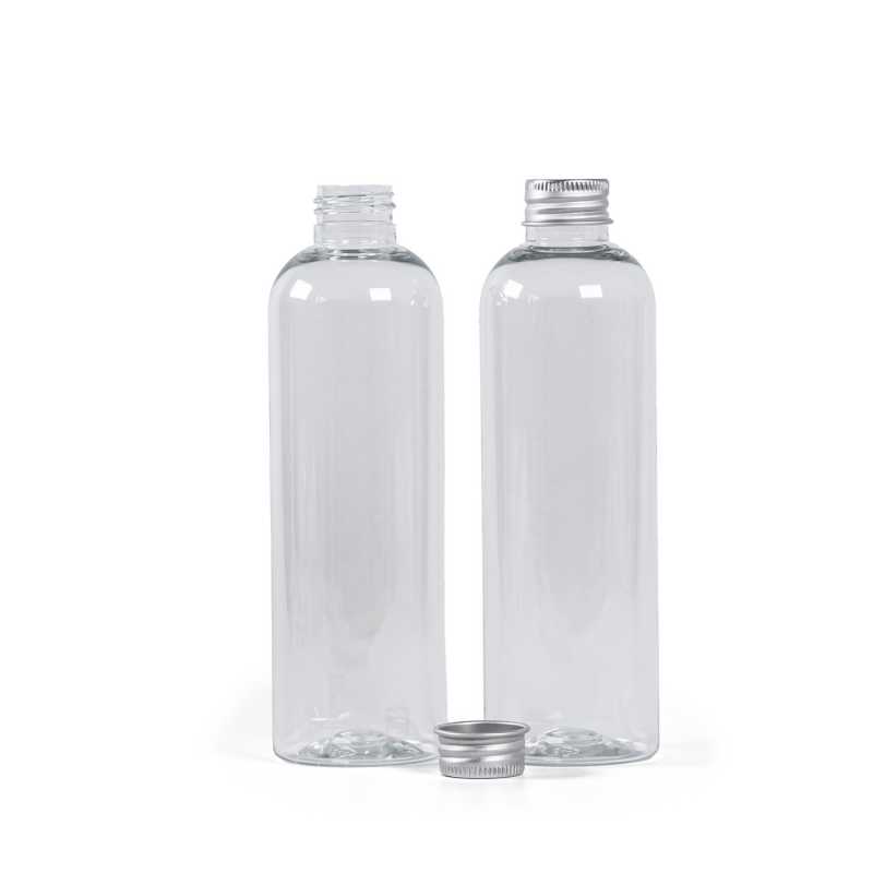 Plastová láhev, průhledná, hliníkový uzávěr, 250 ml