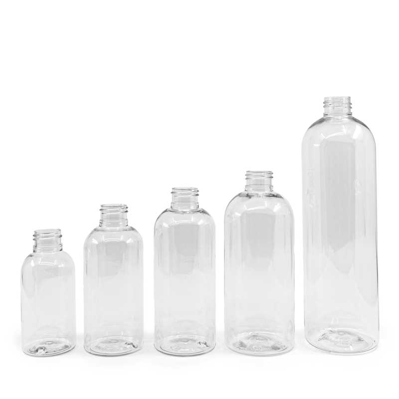 Plastová lahev, čirá, 24/410, 100 ml, bez uzávěru