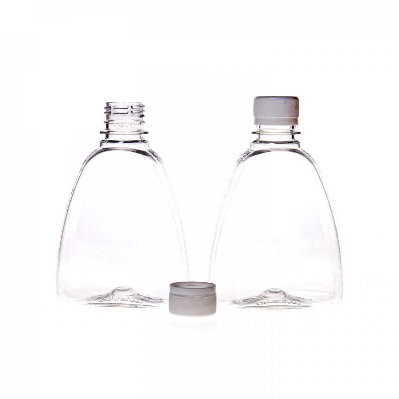 II. TŘÍDA - láhve mohou mít na povrchu mírné škrábance. Plochá průhledná plastová láhev , ideální pro uskladnění různých tekutin a gelů, či