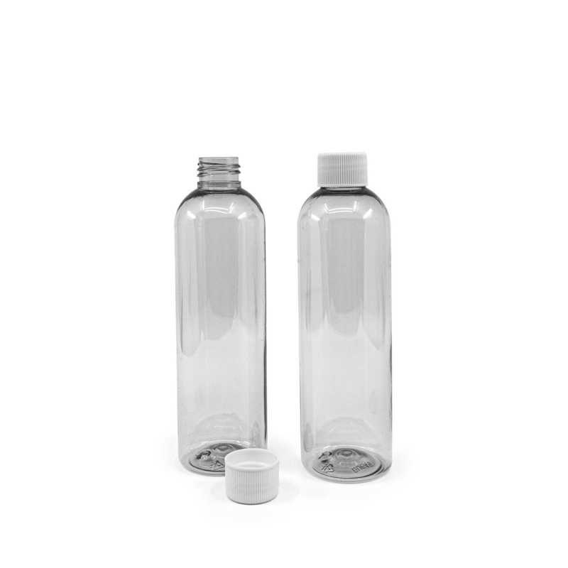 Plastová láhev, recyklovaná 250 ml, bílé víčko