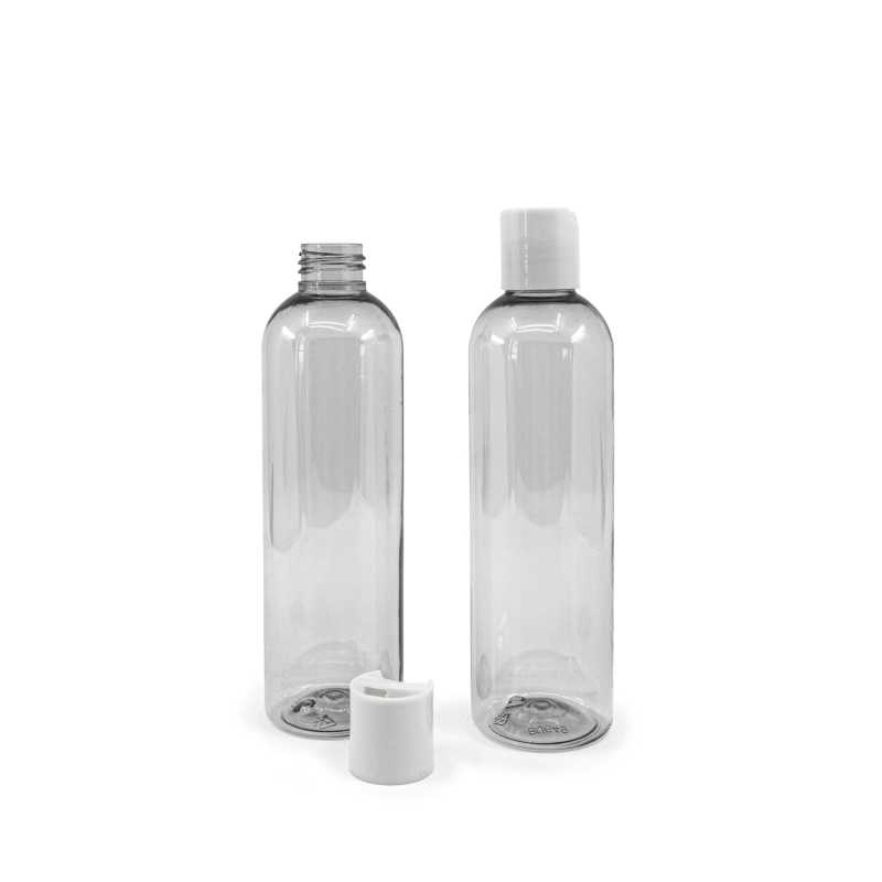 Plastová láhev, recyklovaná, disc top bílý, 250 ml