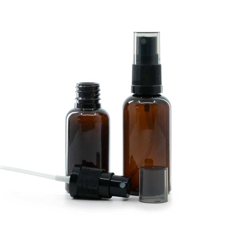Plastová lahvička, černý rozprašovač, dýmový vrch, 50 ml