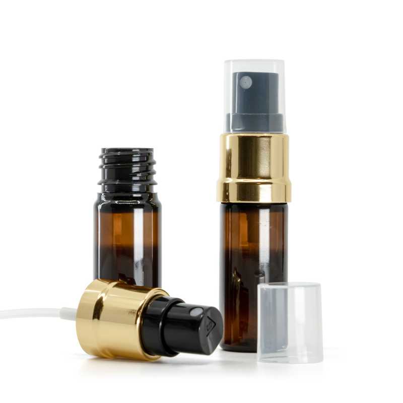 Plastová lahvička, lékovka, hnědá, černo-zlatý sprej, 10 ml