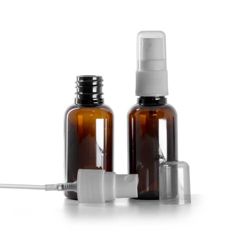 Plastová lahvička, lékovka, rozprašovač bílý na plastovou láhev, 30 ml