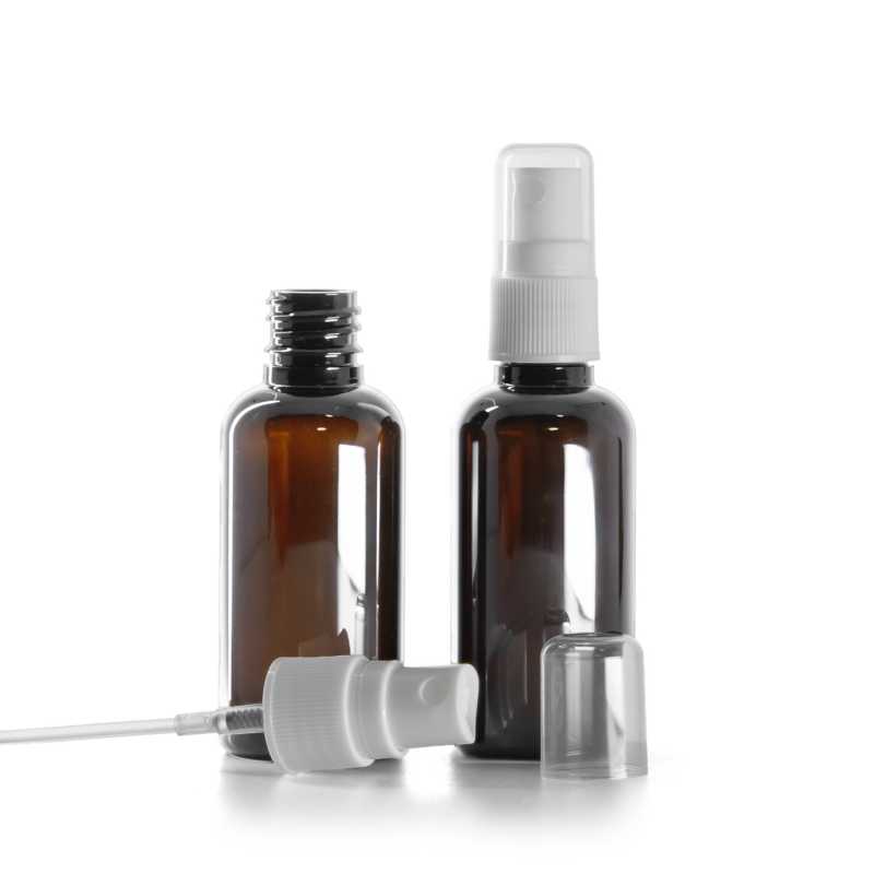 Plastová lahvička, lékovka, rozprašovač bílý na plastovou láhev, 50 ml