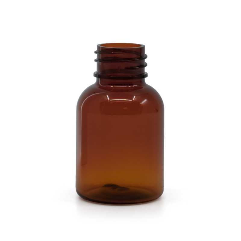 Plastová PET láhev, hnědá, 25 ml