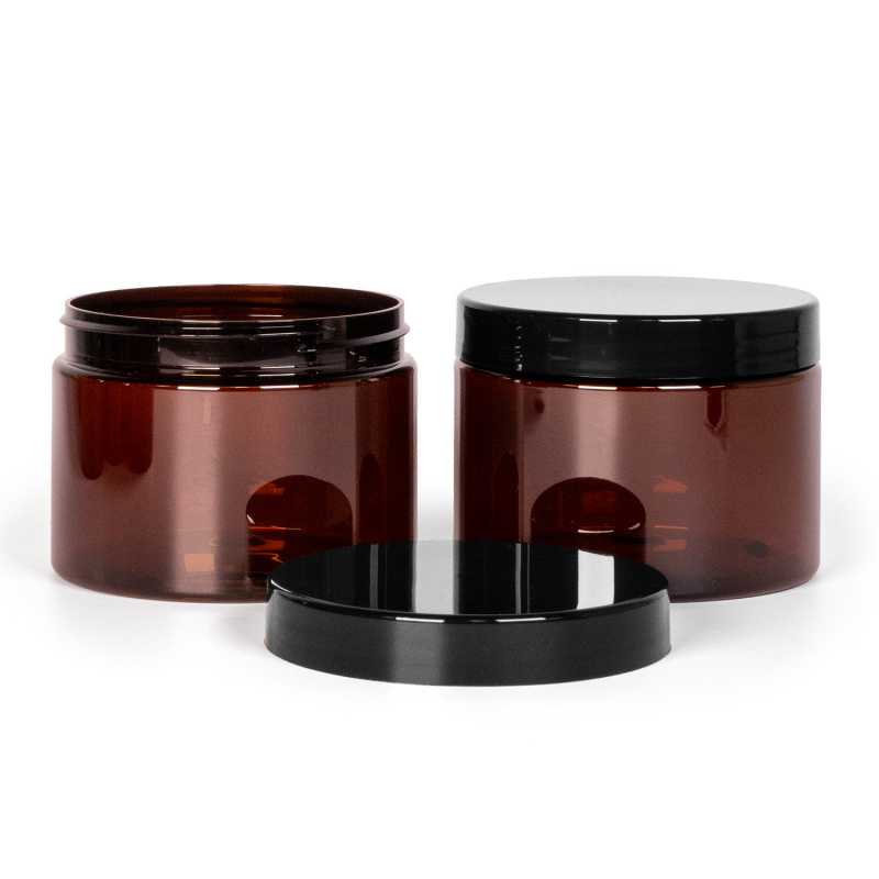 Plastový kelímek, 100 mm, hnědý, 500 ml černé víčko