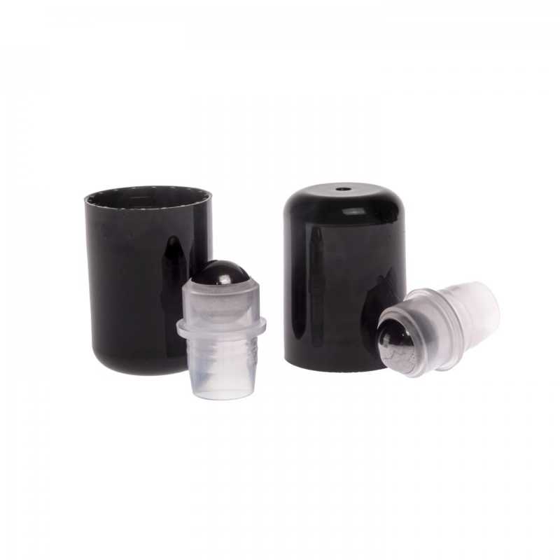 Černá plastová víčka roll-on , vhodná na láhev o průměru hrdla 18 mm.
Výhodou tohoto víčka je, že pasuje na všechny naše skleněné lahvičky, t