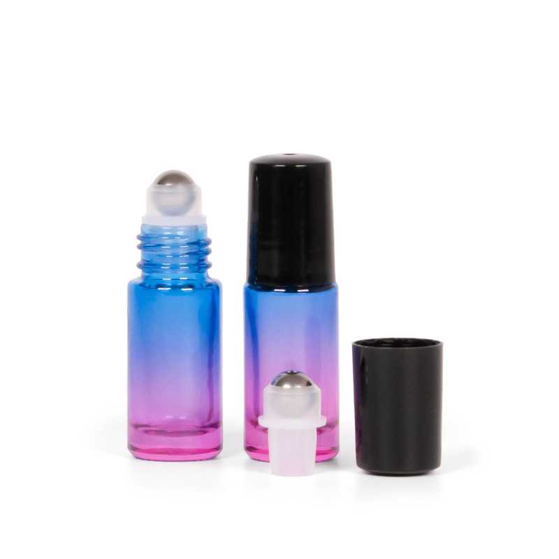 Skleněná láhev 5 ml, modro-růžová