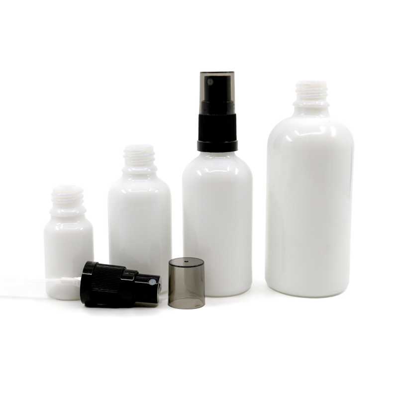 Skleněná láhev, bílá, rozprašovač, dymový vrch, 10 ml