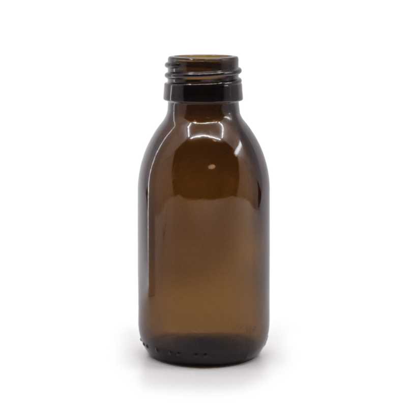 Skleněná lékovka hnědá, PP28S, 100 ml