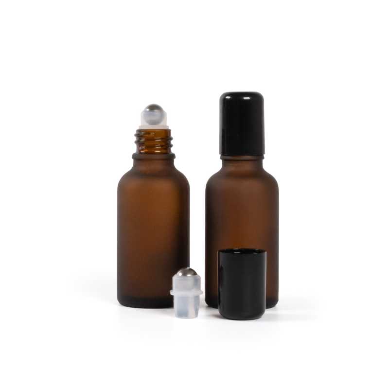 Skleněná láhev, matná lékovka, roll-on, 30 ml