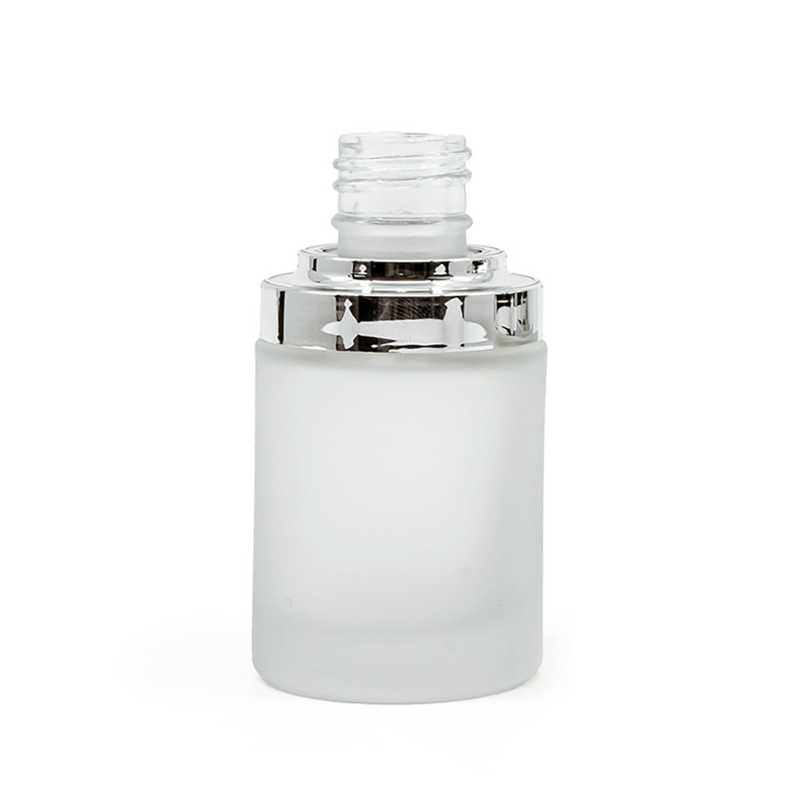 Skleněná lahvička, mléčná stříbrná 20/410, 30 ml 