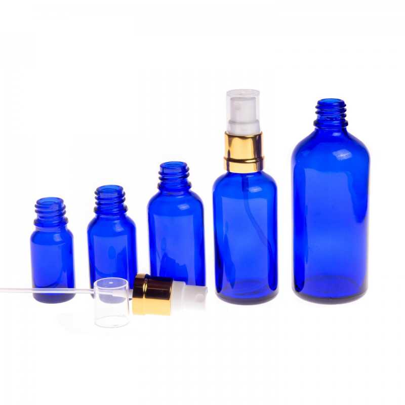 Skleněná lahvička, tzv. flakónek, je vyrobena ze silného skla tmavě modré barvy. Používá se k uchovávání tekutin, které díky své barvě účinn