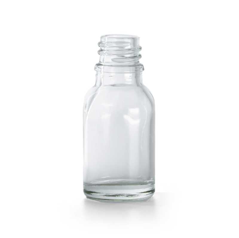 Skleněná lahvička čirá 15 ml, plato 156 ks