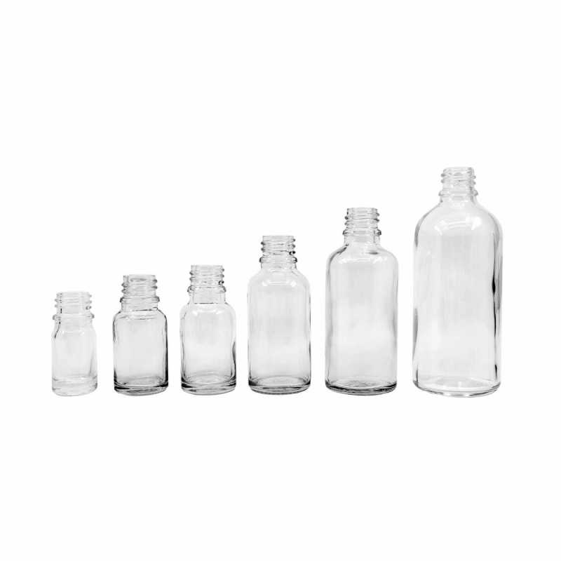 Skleněná láhev, průhledná, 18 mm, 30 ml, 120 ks