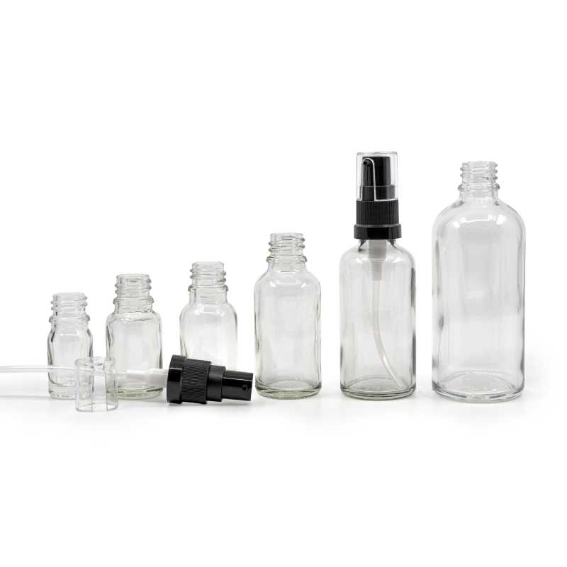 Skleněná láhev, průhledná, dávkovač oleje, 100 ml