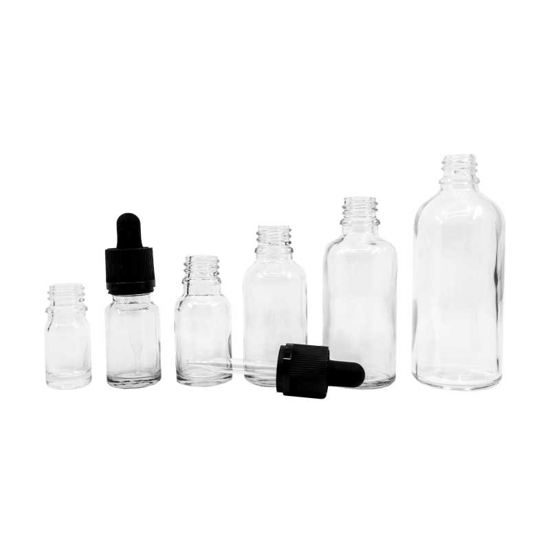 Skleněná lahvička, průhledná, pipeta s bezpečnostním zámkem, 10 ml 