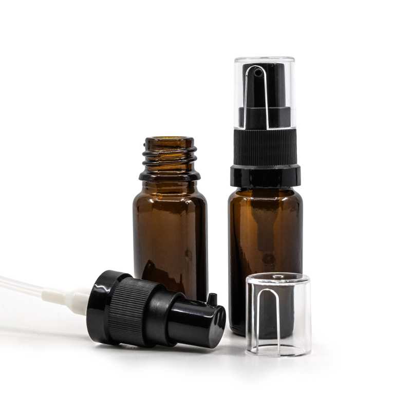 Skleněná lahvička typu B, vysoká, dávkovač oleje, 10 ml