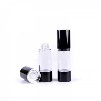 Airless láhev, průhledná, černý vrch 30 ml