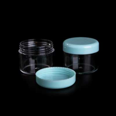 Kelímek plastový, průhledný, modrý víko 20 ml
