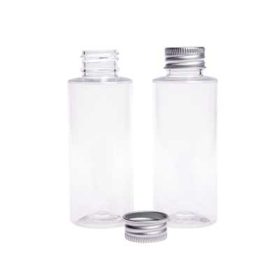 Plastová láhev 60 ml, průhledná, hliníkový víko