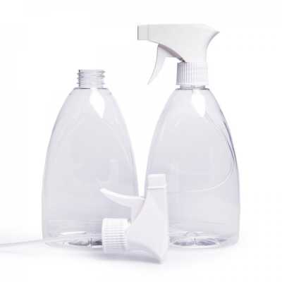 Plastová láhev na mýdlo, průhledná, 500 ml, bílý sprej
