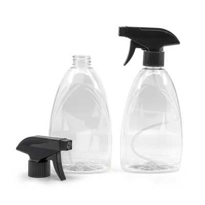 Plastová láhev na mýdlo, průhledná, 500 ml, černý sprej