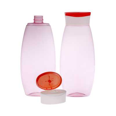 Plastová láhev na šampon, červený vrch, 300 ml