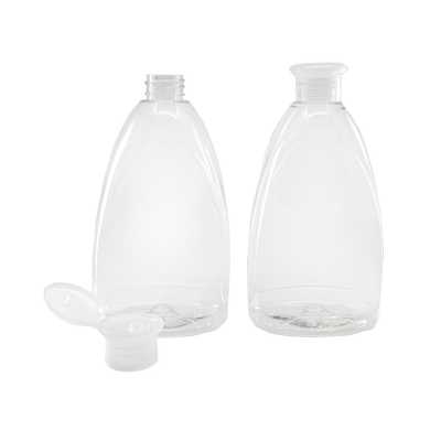 Plastová láhev, průhledná, 500 ml, flip top průhledný