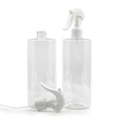Plastová láhev, průhledná, bílý pákový rozprašovač, 500 ml