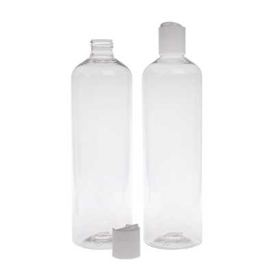 Plastová láhev, průhledná oblá, bílý disk top, 500 ml