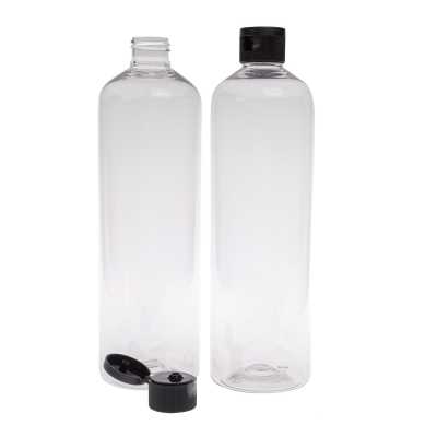 Plastová láhev, průhledná oblá, flip top černý, 500 ml