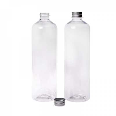 Plastová láhev, průhledná, hliníkové víčko, 500 ml