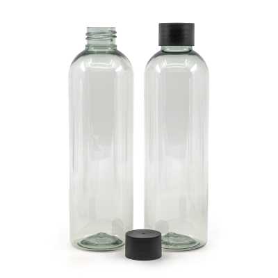 Recyklovaná plastová láhev, 250 ml, černý vrch