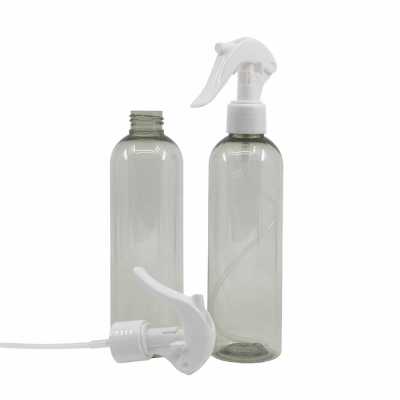 Plastová láhev, recyklovaná, bílý pákový rozprašovač, 250 ml